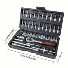 151pcs/46pcs Professional Heavy Duty Multipurpose Automotive Tool Set, With Impact-Resistant Box, Socket Wrenches, Impact Sockets, Ratchet Wrenches, Spanners, SAE/Metric, Deep & Shallow Sockets, Racing & General Repair Tool Kit, Suitable For Cars, Trucks, Motorcycles, ATVs, Boats, RVs, Heavy Machinery Maintenance - Metal Structure, Ergonomic Storage Box, Ideal For Mechanics And DIY Enthusiasts - Manual Tool Kit - View 8
