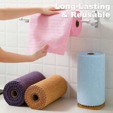 80 Pack Microfiber Cleaning Cloth Roll Reusable Paper Towels 12"X12" Tear Away Cloth,Absorbent Dish Rags For House Kitchen,Wash Cloths,Lint Free Rags For Window Cars Cleaning Supplies - Hồng - Xem 4