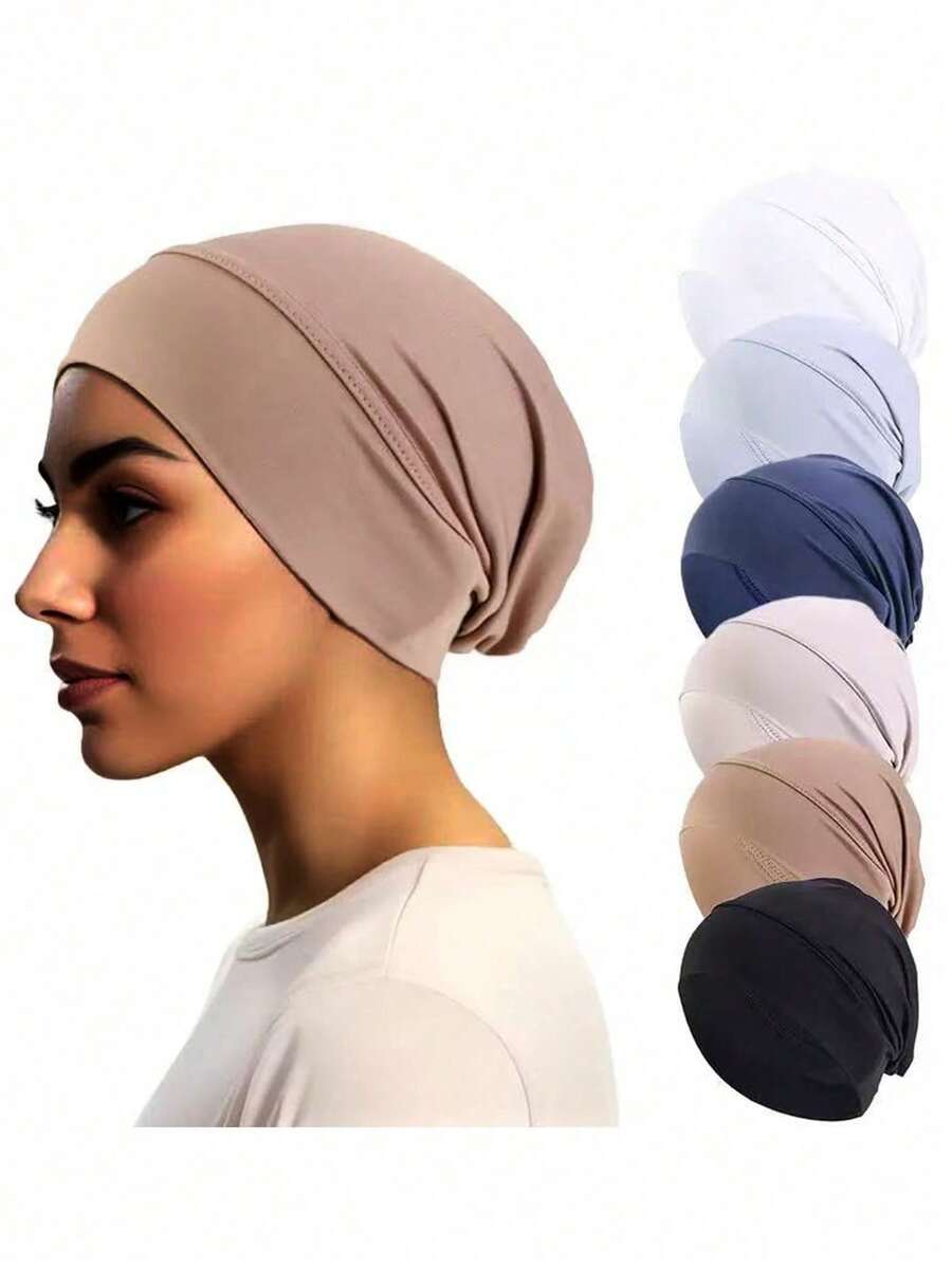 1 pièce Nouveau chapeau de vacances élastique multicolore pour femmes, foulard de tête, couvre-chef - Multicolore - Voir 1