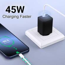 2个装 45W GaN USB-C 墙式充电器 PD 3.0 快充插头，适用于 MacBook、Galaxy、XPS 等——通用手机充电器 - 查看 3