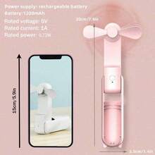 AIRPROSSING New Foldable USB Mini Handheld Fan, 3-In-1 USB Rechargeable Portable Hand Fan With Power Bank And Flashlight, Suitable For Travel/Summer/Concerts/Eyelashes, Gift For Women - Handheld - View 12