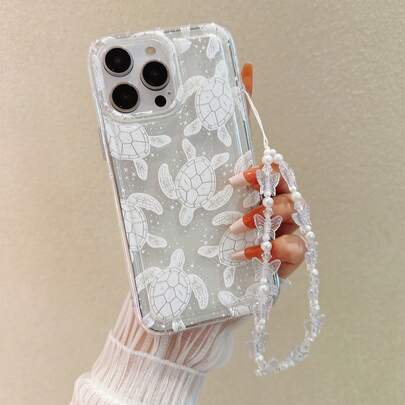 Ốp điện thoại TPU trong suốt họa tiết rùa, chống sốc, có túi khí và dây đeo hình bướm, tương thích với Apple 17, 16, 11, 12, 13, 14, 15, XR, ProMax và Galaxy S24, S24+, S24 Ultra, S23, S23+, S23 Ultra, S22 Ultra, S22+, S21, S21+, S21 FE, S20 Lite, S20+, S20 Ultra, S20 FE, S10