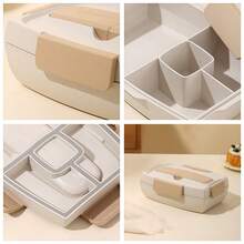 1pc Office Worker & Student Lunch Box, Plastic Compartment Bento Box, Microwave Lunch Container, Sealed Salad Box, Lunch Bag - View 4