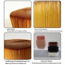 2-In-1 Multifunctional Foundation Brush & Sponge, Portable Travel Size Makeup Tool With Protective Case, Soft Bristles For Flawless Base Makeup, Perfect For Liquid, Cream & Powder Foundation - Multicolor - View 5
