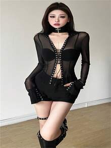 Women Tops - Black - View 3