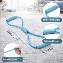 8-Shaped Resistance Band, Yoga Chest Expander For Back Training And Shoulder Stretching, 8-Shaped Elastic Exercise Tube With Foam Handles, Women Indoor Strength Training Home Fitness Arm Shaping Equipment - Multicolor - View 2