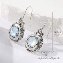 Orecchini pendenti con zirconia sintetica, design floreale rotondo realizzato a mano, adatti per uso quotidiano e varie occasioni, un regalo raffinato e sorprendente per le signore - Argento - Visualizzare 4