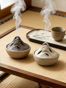 1pc Vintage Zen-Style Landscape Incense Burner, Suitable For Indoor Home Use - Cangshan - View 1