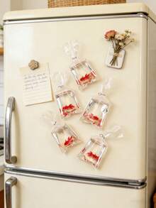 3 piezas Imanes de nevera con peces tropicales lindos, pegatinas de refrigerador transparentes creativas | Decoración de estilo acuario para la cocina, el hogar y la oficina, regalo pequeño y único para amantes de los peces, diseño vibrante, respaldo magnético fuerte, perfecto para decorar el refrigerador, la pizarra y los armarios de almacenamiento - A - Ver 2
