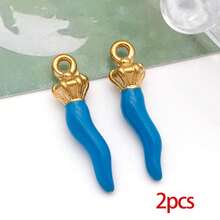 2 mặt dây chuyền hình ớt chuông đỏ bằng thép không gỉ tráng men, mặt dây chuyền hình rau củ quả tráng men để tự làm trang sức như bông tai, vòng cổ, vòng tay. - Nhiều màu - Xem 11