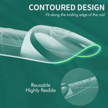 nailpop Long 5D Dual Form For Reverse French, Embeddable Ultra-Thin Seamless Pre-Cut Nail Forms With Gel Scoop, Magic Caps Zone French Square Nail Dual Form For Beginners & Pros Builder Nai Gel Acrylic Tools, 15 Sizes, 150Pcs/Box - Clear - View 4