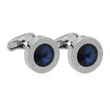 2PcsCrystal Cufflinks Men French Cuff Shirt Fashion New Wedding Groom Bridal Business Casual Dress Cuff Links Men's Jewelry Luxury Gifts - Multicolor - View 7