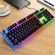 Wired Keyboard And Mouse Set, LED Backlit Silent Keyboard With Ergonomic Mouse, USB Plug And Play, Suitable For Home Office, Work, Gaming, Compatible With PC And Laptop - 查看 8