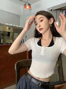 Áo dệt kim 2 trong 1 đa năng dành cho nữ, kiểu dáng thường ngày. - trắng - Xem 2