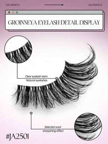 20 Pairs Transparent Half-Eye Elongating False Eyelashes - Black - View 6