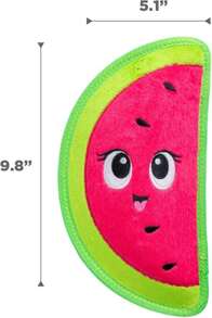 Outward Hound Tough Skinz Durable Squeaky Dog Toy With Two Tough Layers, Watermelon, Red, Medium - ColorH - View 6