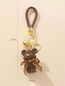 1pc Bowknot Bear Keychain School Car Accessories Cute Goth Y2k CXGN SV0V - 咖啡 - 查看 3