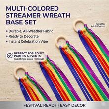 A Colorful Ribbon Wreath Made From Durable, All-Weather Fabric-Perfect For Various Occasions, Party Decorations, Festive Accents, And Christmas Styling. - Multicolor - View 7
