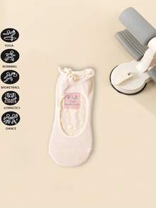 1/2 Paar Damen Profi Pilates Yoga Socken, rückenfreies Spitzendesign, bequem atmungsaktiv, herzförmige Silikon rutschfeste Socken, professioneller Sportgriff, geeignet für Ballett, Tanz, Yoga, Pilates, Fitness, Geschenke, Büro Casual Wear, Mehrfarbige Optionen (Pink, Beige), Ganzjährig vielseitig einsetzbar - Verschiedenfarbig - Übersicht 13