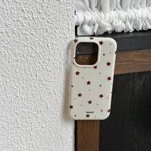 Funda de teléfono con estampado de estrellas blancas y negras, de moda, a prueba de golpes, de carcasa blanda, compatible con iPhone 16 Pro Max, Apple 15, 14 Nuevo Modelo, 12 Pro, 13 Pro Max, cubierta protectora antirraídas para mujer, regalo de cumpleaños de primavera - blanco lechoso - Ver 6
