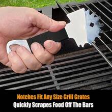 2pcs Brushless Metal Grill Cleaning Tools Set, Including Bottle Opener And Grill Brush, BBQ Accessories - A - View 2