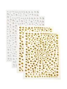2/4/8pcs 3D Crystal Faux Pearl Stickers, Shiny Gold Crystal White Faux Pearl Hair Accessories Stickers, Self-Adhesive Rhinestone Stickers, Bridal Birthday Party Crystal Hair Decor, Women Girls Fashion Accessories, Hair Decor Tools, 3/4/5/6mm, Suitable For Nails, Crafts, Festival, Music Festivals, Mother's Day, Spring/Summer Hair Accessories, DIY Hair Decor, Holiday, Travel - Multicolor - View 16