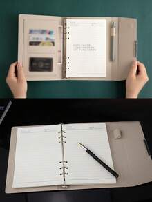 1 cuốn sổ tay gấp ba trang sáng tạo, bìa giả da PU, gáy rời, sổ tay văn phòng/hội họp tinh tế, nhật ký công việc, vật dụng cần thiết cho năm học mới/công tác/du lịch. - Sổ tay A5 - Xem 9