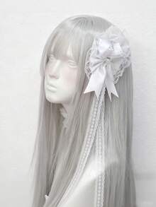 1pc Women's Dark Rose Gothic Lace Decor Hair Clip, Mini Hat, Lolita Style Headpiece, Suitable For Party Cosplay - Multicolor - View 3