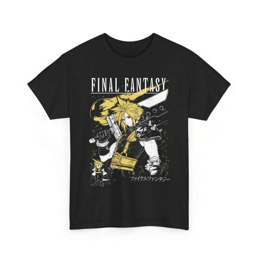 Final Fantasy VII T-Shirt Rebirth Vintage Retro Final Fantasy 7 Rebirth Shirt - màu đen - Xem 1