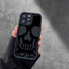 1 chiếc ốp lưng điện thoại chống sốc phong cách Gothic Punk màu đen họa tiết đầu lâu, phù hợp với 17 Air/17 Pro Max/17/16 Plus/15/14/13/12/11/XS Max/XR - Nhiều màu - Xem 3