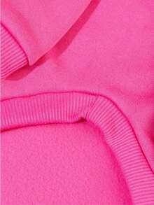 1 pieza Sudadera básica cómoda y cálida de color dopamina, adecuada para gatos y perros, para interiores y exteriores - Rosa Fucsia - Ver 6
