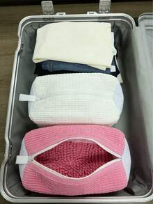 可重复使用的洗鞋袋，配有降噪雪尼尔拉链，可机洗，适用于所有鞋型，耐用的收纳护理配件，柔软的保护容器，适用于运动鞋、靴子、训练鞋和休闲鞋。 - 查看 7