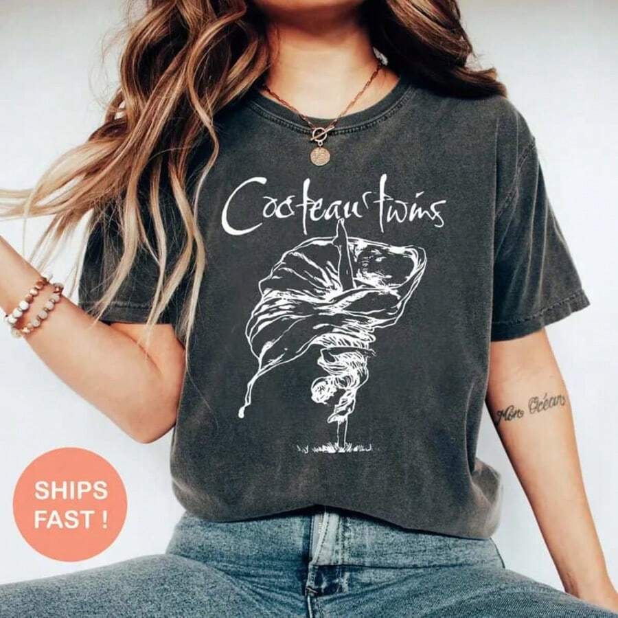 Cocteau Twins Band Shirt, Alternative Band Tee, Music T-Shirt, Band Merchandise, Band Shirt, Gift For Music Lovers, Unisex T-Shirt RD - Xám - Xem 1