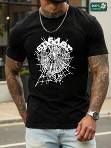 T Shirt Print ,Graphic-Cotton Tees Size Plus, Cartoon Round Neck Short Sleeve, 100% Cotton Unisex Round Neck Short - Sleeve T - Shirt - Sp5der Spider Web Graphic Basic Tee For Summer Men's Tops,Y2K,Oversized Shirt Men,With Shirt,Summer Tops,Shirt Suitable Dazy Women Y2k Spring Clothes Women Cotton Motf Clothes Women Tops Cute Tops White Tops Streetwear Women Black Tops For Women 90s Party Outfit V Neck Tops Baggy T Shirts Baggy T Shirts Baggy Top Cotton T Shirt Women T Shirt Women Tshirts For Women - 黑色 - 查看 8