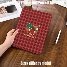 Ốp bảo vệ máy tính bảng gập 3 với khe đựng bút chì. Họa tiết kẻ caro đỏ in toàn bộ bề mặt, ốp gập 3 có khe đựng bút chì, hình chú chó con Giáng sinh và chó Dachshund may mắn. Đặc điểm của ốp bảo vệ máy tính bảng: Thiết kế chân đế gập 3, mặt trái có bề mặt mờ, mặt lưng mềm trong suốt, khe đựng bút chì tích hợp, các đường cắt chính xác, nhẹ và dễ mang theo. Tương thích với các máy tính bảng phổ biến: Mini 4/5 (7.9 inch), Mini 6 (8.3 inch), 9.7 inch, 10.2 inch, 10.5 inch - Thiết kế chú cún Giáng sinh - Xem 8