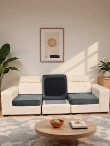 Bộ vỏ đệm và vỏ gối sofa giả lông màu xám đậm, kiểu dáng hiện đại tối giản, co giãn, dùng được cả bốn mùa, chống trầy xước, chống trượt, chống bụi, có thể giặt máy, phù hợp cho phòng khách, phòng ngủ, phòng học. Vỏ gối không bao gồm ruột gối. - Màu xám đen - Xem 6