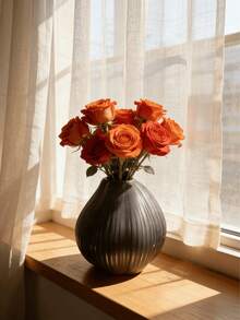 Vaso Preto Elegante com Ramos de Flor de Ameixeira Vermelha - Ideal para Decoração Moderna de Casa, Arranjo de Sala de Chá, Estética Zen, Peça Central de Mesa de Centro de Sala de Estar Minimalista, Presente de Ano Novo Chinês, Arranjo Floral de Primavera, Acessórios Internos Boêmios, Iluminação de Ambiente Aconchegante, Decoração Interna de Plantas Confortáveis - 1 peça, Pode Criar uma Atmosfera Refinada e Graciosa em Qualquer Espaço - Multicolorido - Visão 7