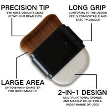 2-In-1 Multifunctional Foundation Brush & Sponge, Portable Travel Size Makeup Tool With Protective Case, Soft Bristles For Flawless Base Makeup, Perfect For Liquid, Cream & Powder Foundation - Multicolor - View 10