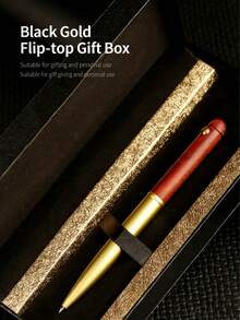 Bolígrafo personalizable de sándalo y latón, bolígrafo de escritura de negocios con textura de madera sólida y metal, bolígrafo neutro de oficina, caja de regalo exquisita, regalo conmemorativo - Multicolor - Ver 2