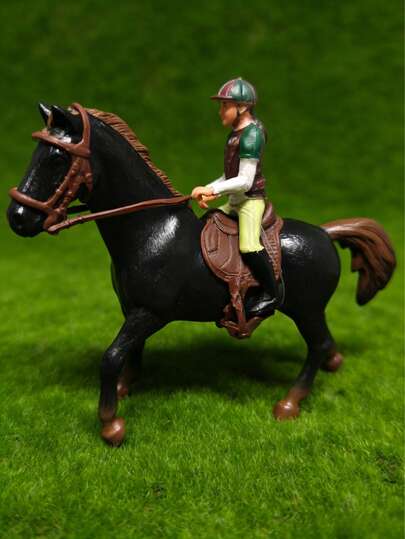 1 pieza Modelo de caballo de plástico hueco grande, juguete de animal de granja para el reconocimiento educativo de los niños, regalo de decoración de Halloween y Navidad, juguete de modelo de simulación estática realista de caballo, juguete de reconocimiento de animales para niños, decoración de escena de rancho de caballos, juguete de caballo