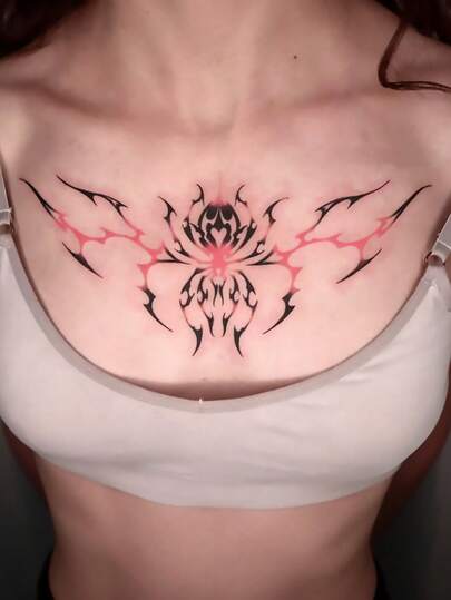 5pcs/Set Sexy Spider Succubus Totem Romantic Tattoo Designs, Y2K Full Back Party Anime Cosplay, Cute Colorful Sexy Waterproof Temporary Tattoo Stickers, 1-5 Days Lasting