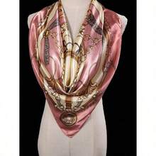 1pc Minimalist Printed Satin Square Scarf, New Spring Fashion Headscarf For Women, Can Be Used As Waistband, Bag Decoration, Ribbon, Headband Or Scarf, Ideal Choice To Enhance Your Overall Look - Hồng - Xem 4