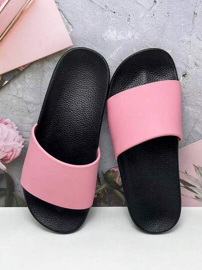 新款时尚女式拖鞋，高弹橡胶鞋底，塑料凉鞋，舒适柔软，百搭通勤轻便耐用，居家休闲减震拖鞋