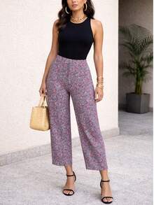 Mujer estilo bohemio pantalones de flores de material ligero con diseño holgado y cintura elástica para temporada de primavera-verano prenda de uso diario - Multicolor 22 - Ver 1