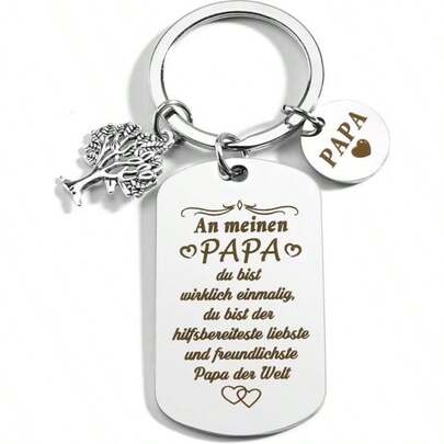 1 pieza Llavero del Árbol de la Vida alemán "El Mejor Papá del Mundo", regalo conmovedor "Ich Liebe Dich" en memoria para el padre