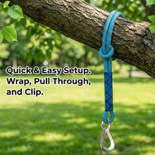 122lbs Heavy Duty Nylon Hammock Hanging Straps With Hooks And Adjustable Swing Accessories - Blue/Green Outdoor Tree Friendly Straps, Suitable For Hammocks, Chairs, Swings, Porches - Compatible With Trees, Gardens, Doors (No Tools Required), Rocking Chairs, Hammock Ropes - Multicolor - View 5