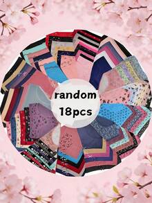 18pcs/Pack Randomly Assorted Cotton Plus Size Briefs Panties For Women - Multicolor - View 4