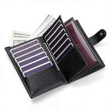 Ví da nam nữ đựng hộ chiếu, dung lượng lớn, nhiều ngăn đựng thẻ, có khóa kéo, ngăn đựng tiền xu, chống RFID, ví cầm tay an toàn khi đi du lịch. - Nhiều màu - Xem 4