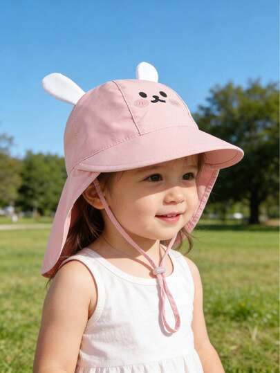 1pc Baby Sun Hat, Summer UV Protection Bucket Hat, Toddler Boys Girls Panda Outdoor Visor Cap, Thin