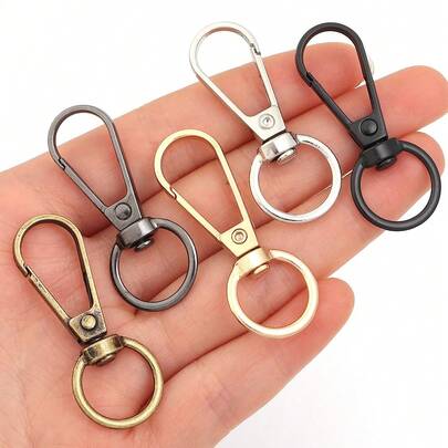 10 chiếc/gói Móc khóa đuôi tròn bằng hợp kim kẽm 4cm, kích thước 44x17mm, phụ kiện vòng kim loại, móc treo dây đeo điện thoại DIY, móc treo búp bê, phụ kiện trang trí.